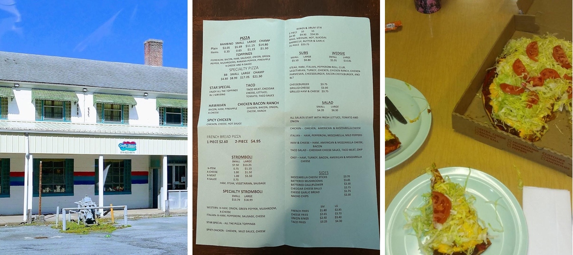 Shooting Star Pizza Shop Menu
